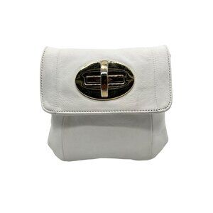 Zina Eva White Leather Small Crossbody Bag